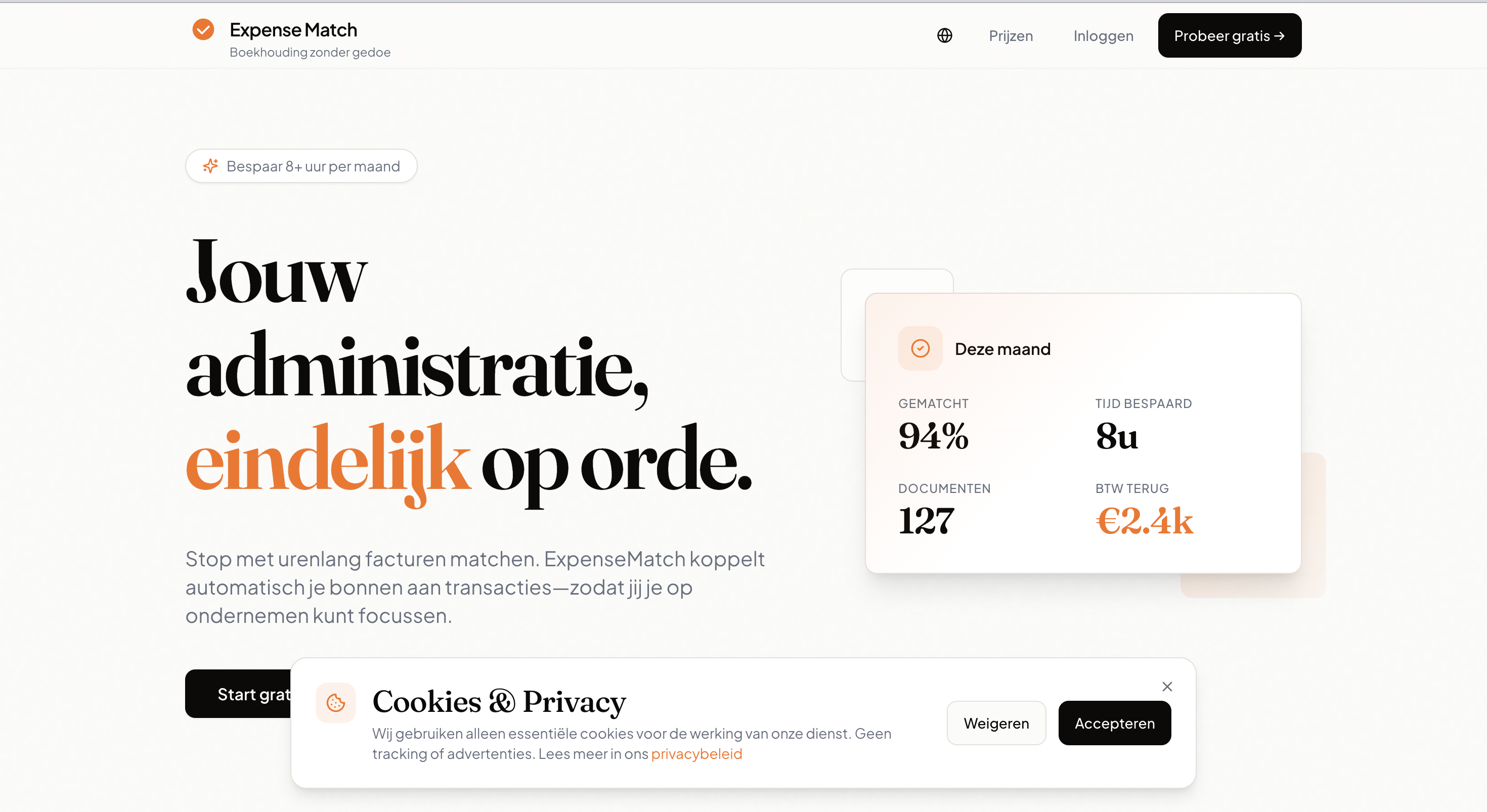 Expensematch — website door Peter Stolk
